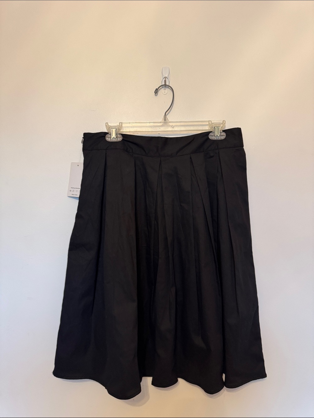 Black Pleated A-Line Skirt